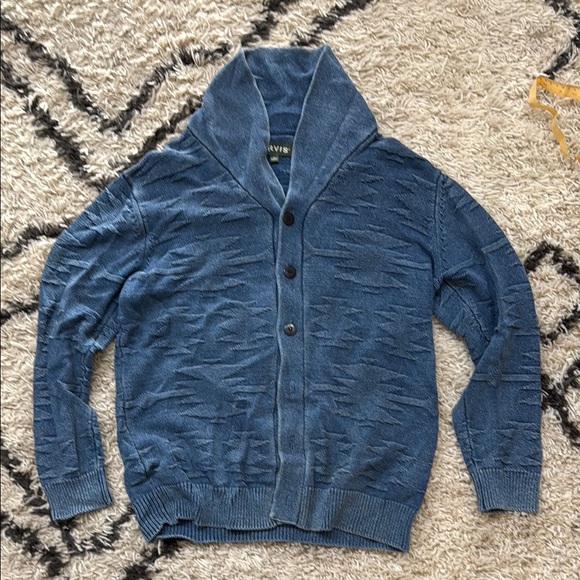 Orvis Blue Shawl Collar Sweater - Picture 1 of 4